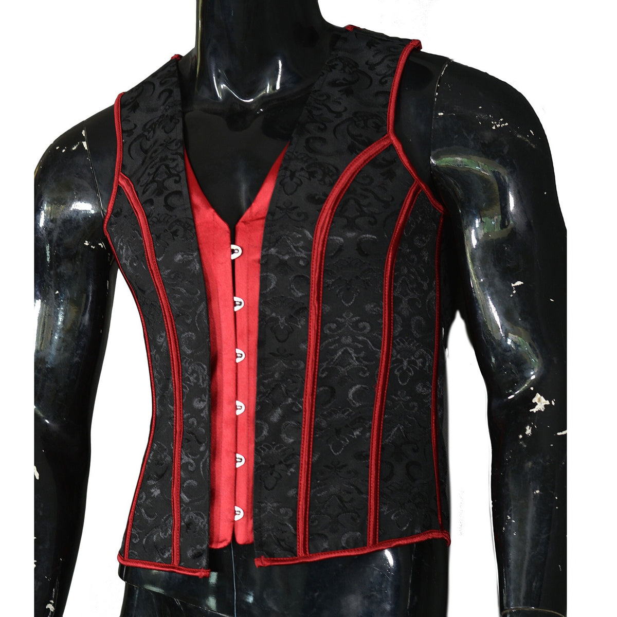 Classic black and red color shaping tops gothic vest corset men clothing