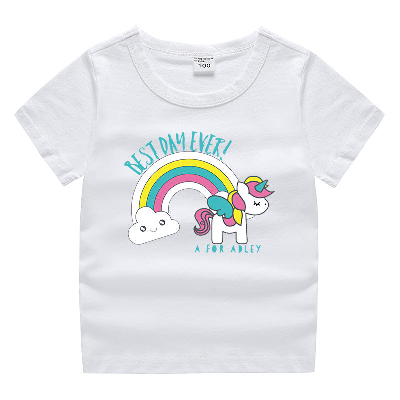 Children's summer clothing short sleeved T-shirt for men and women