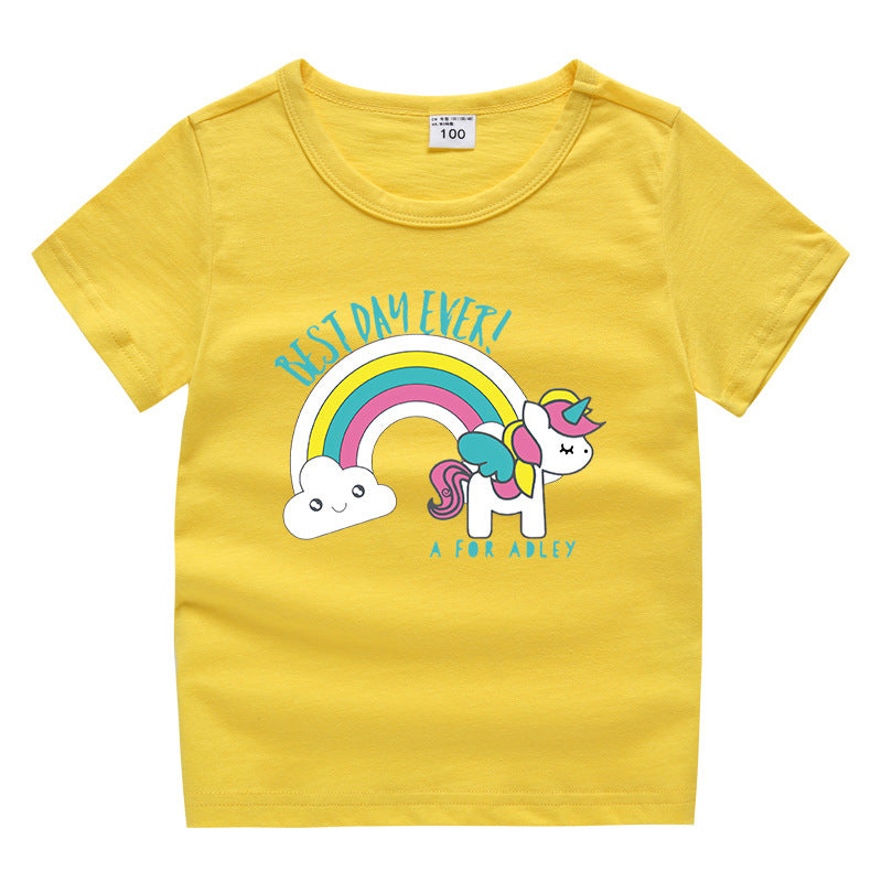 Children's summer clothing short sleeved T-shirt for men and women
