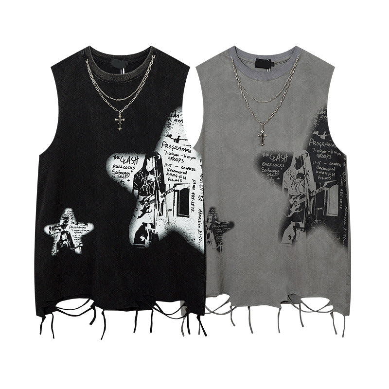 Design Letter Sleeveless for Men and Women Loose Sports Wear