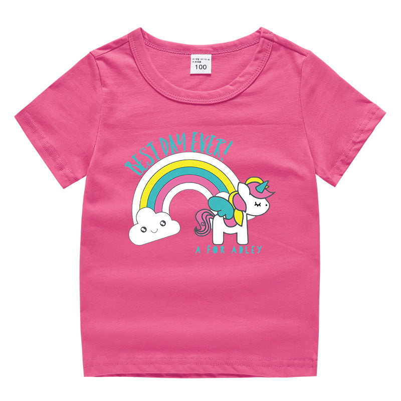 Children's summer clothing short sleeved T-shirt for men and women