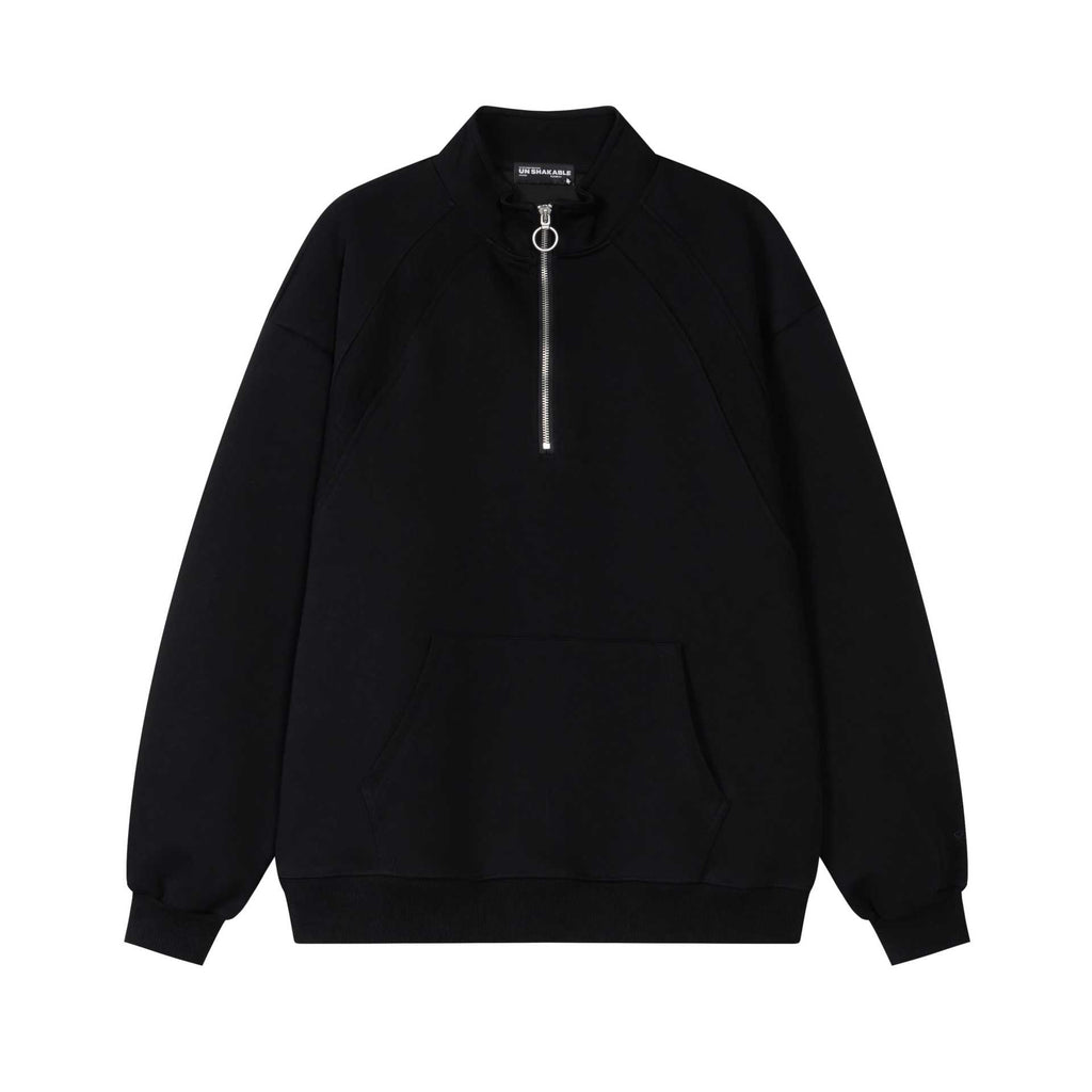 Simple solid color stand up collar design hoodie