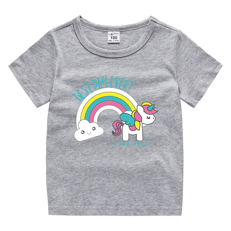 Children's summer clothing short sleeved T-shirt for men and women