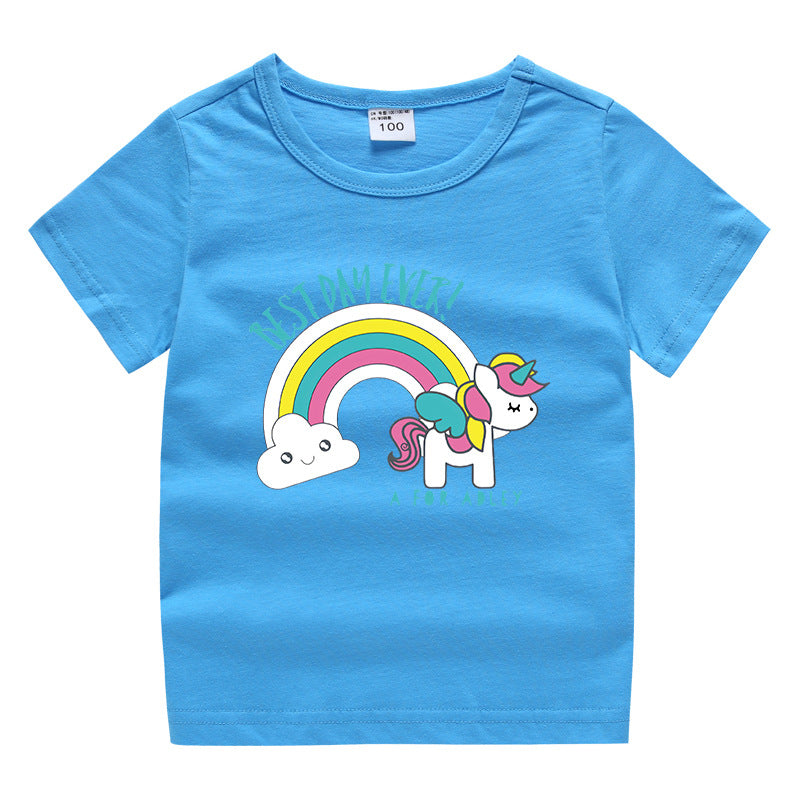 Children's summer clothing short sleeved T-shirt for men and women