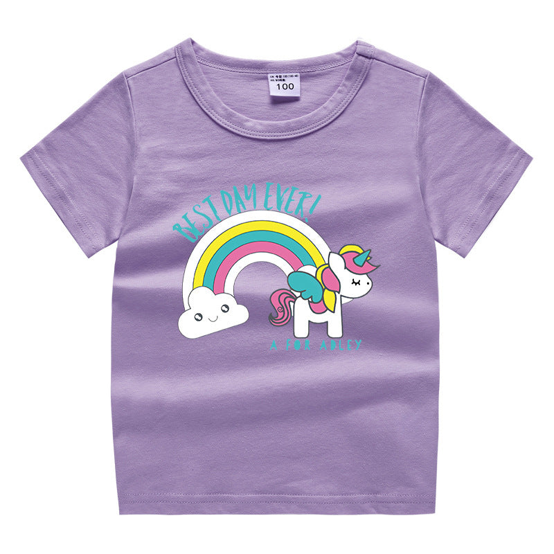 Children's summer clothing short sleeved T-shirt for men and women