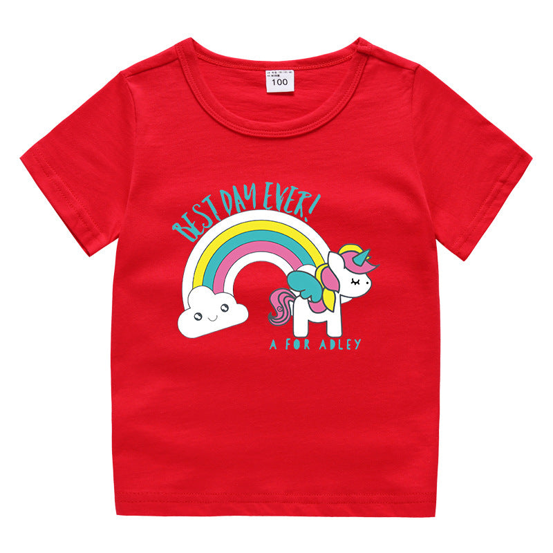 Children's summer clothing short sleeved T-shirt for men and women