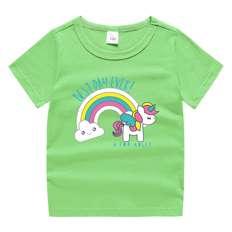 Children's summer clothing short sleeved T-shirt for men and women