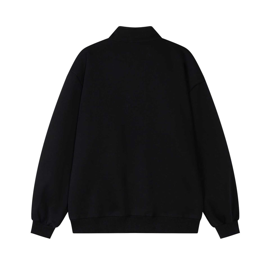 Simple solid color stand up collar design hoodie