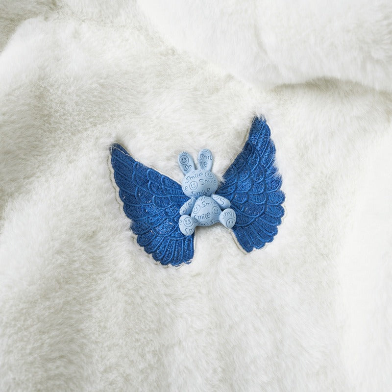 Imitation rabbit plush reversible lamb wool trendy men and women couple clothing cotton coats thickened and warm