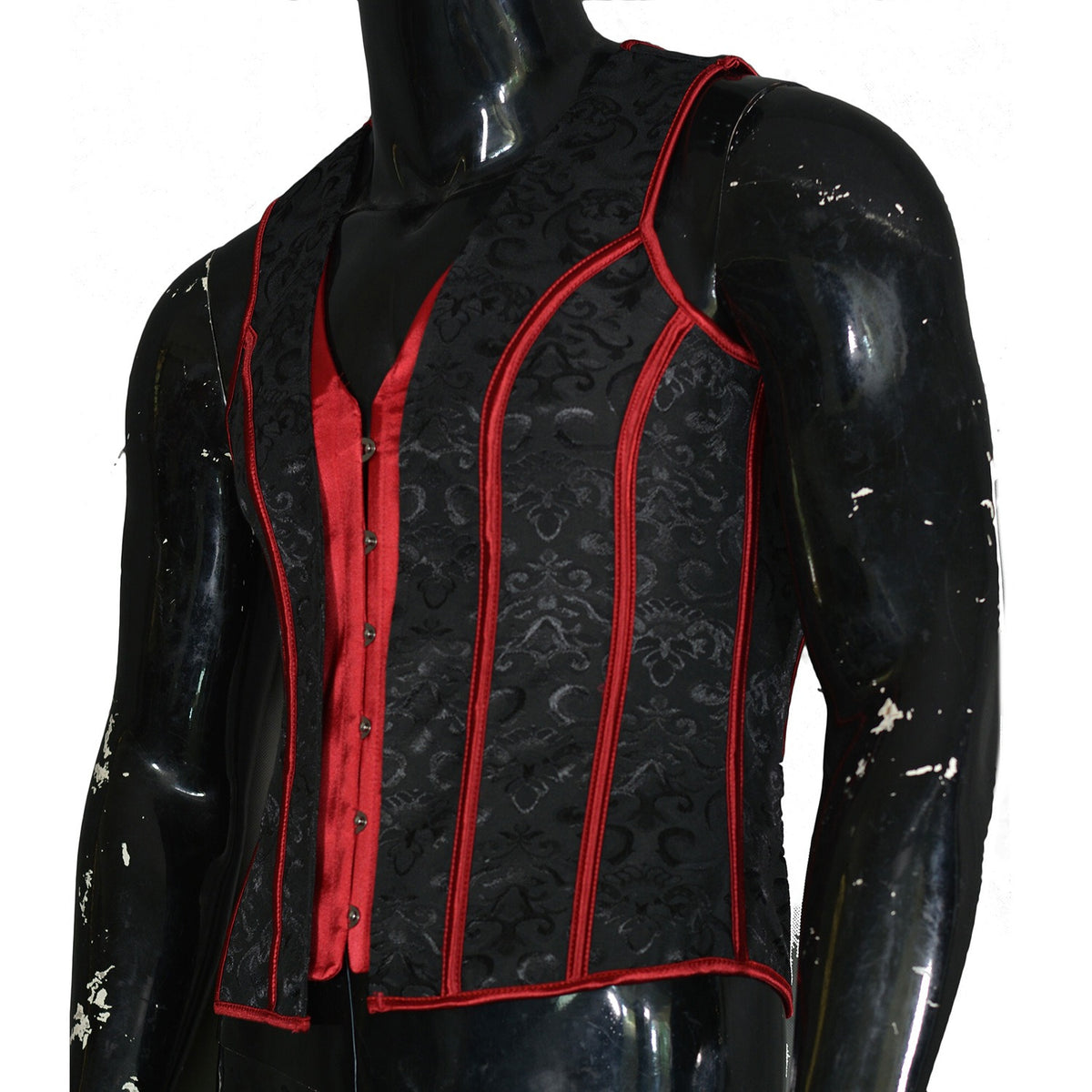 Classic black and red color shaping tops gothic vest corset men clothing
