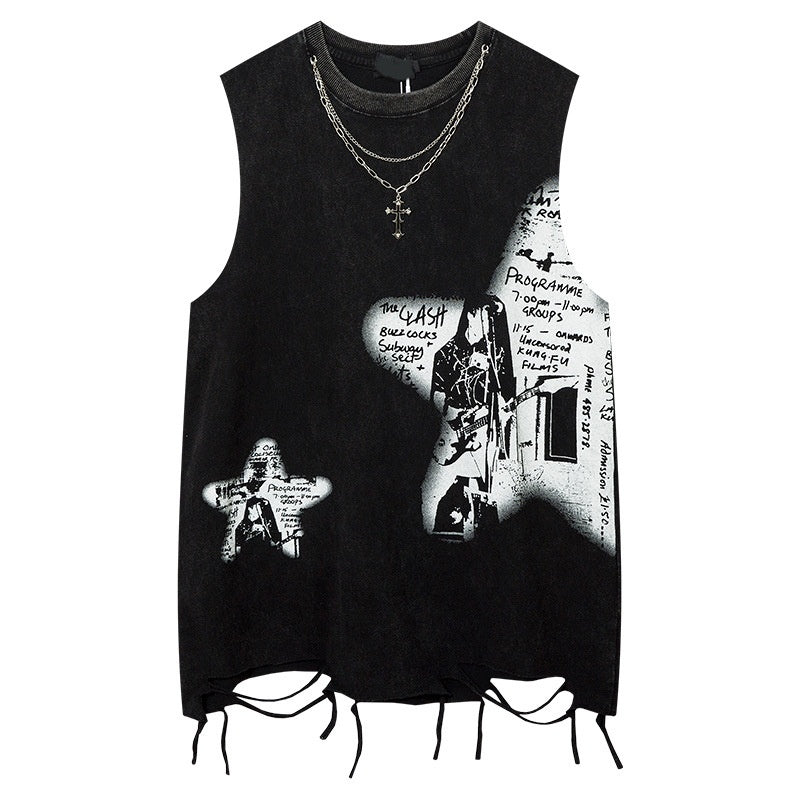 Design Letter Sleeveless for Men and Women Loose Sports Wear
