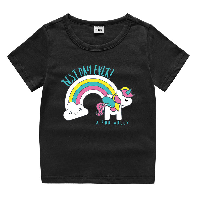 Children's summer clothing short sleeved T-shirt for men and women