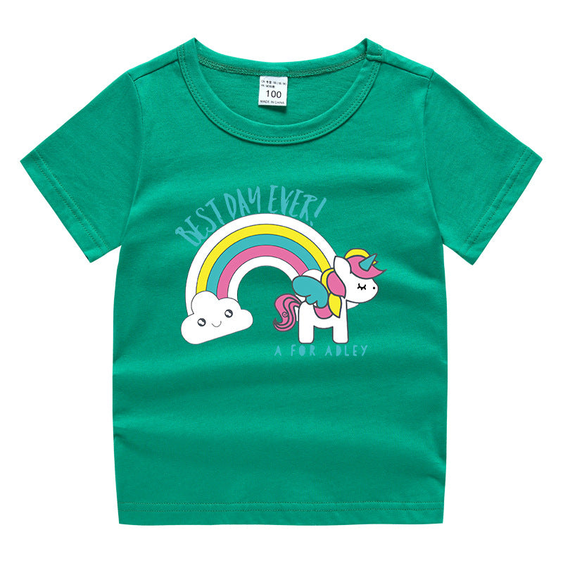 Children's summer clothing short sleeved T-shirt for men and women